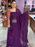 Georgette Handwork Unstitched Suit
