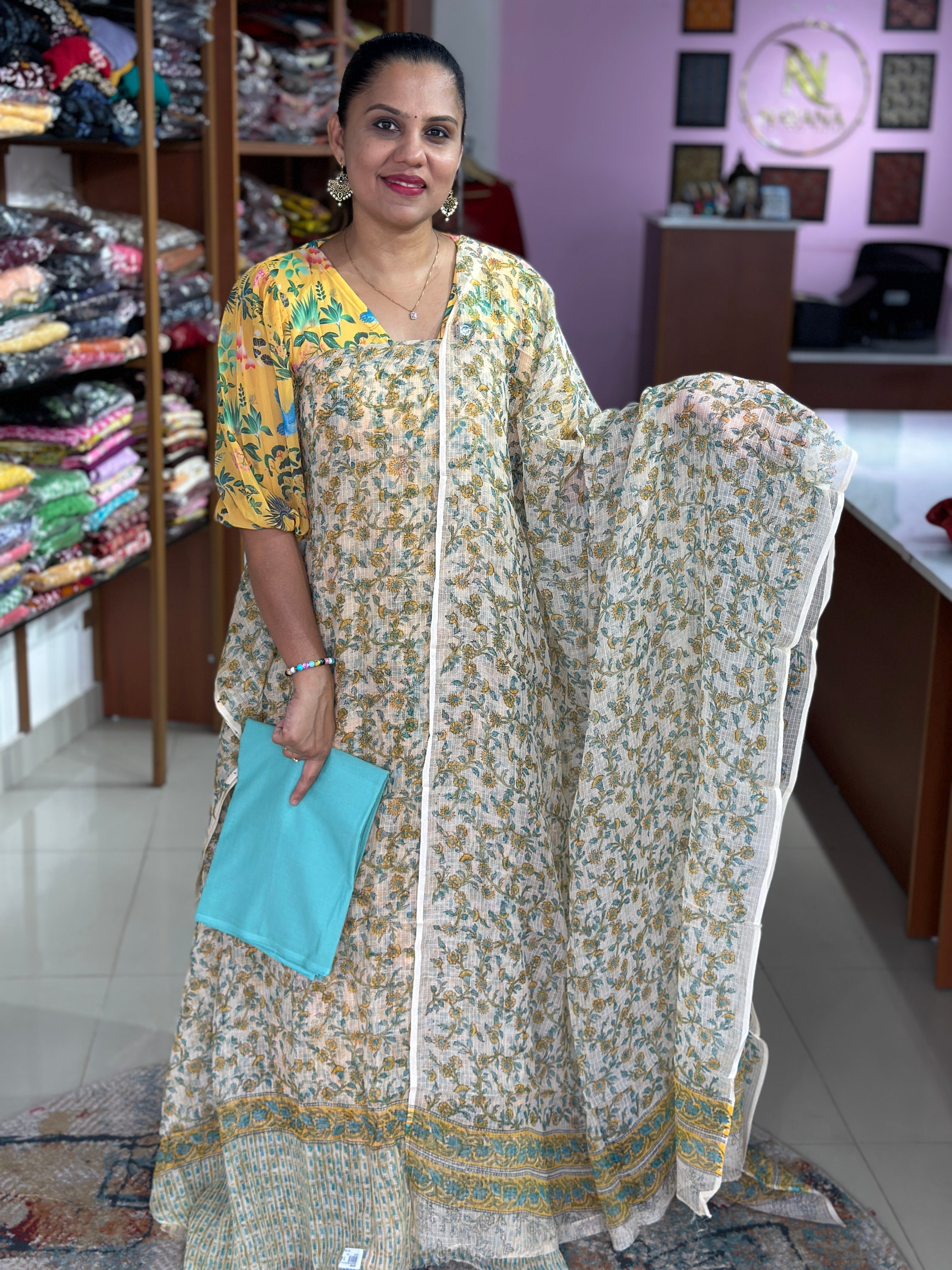 Kota Doria Unstitched Suit