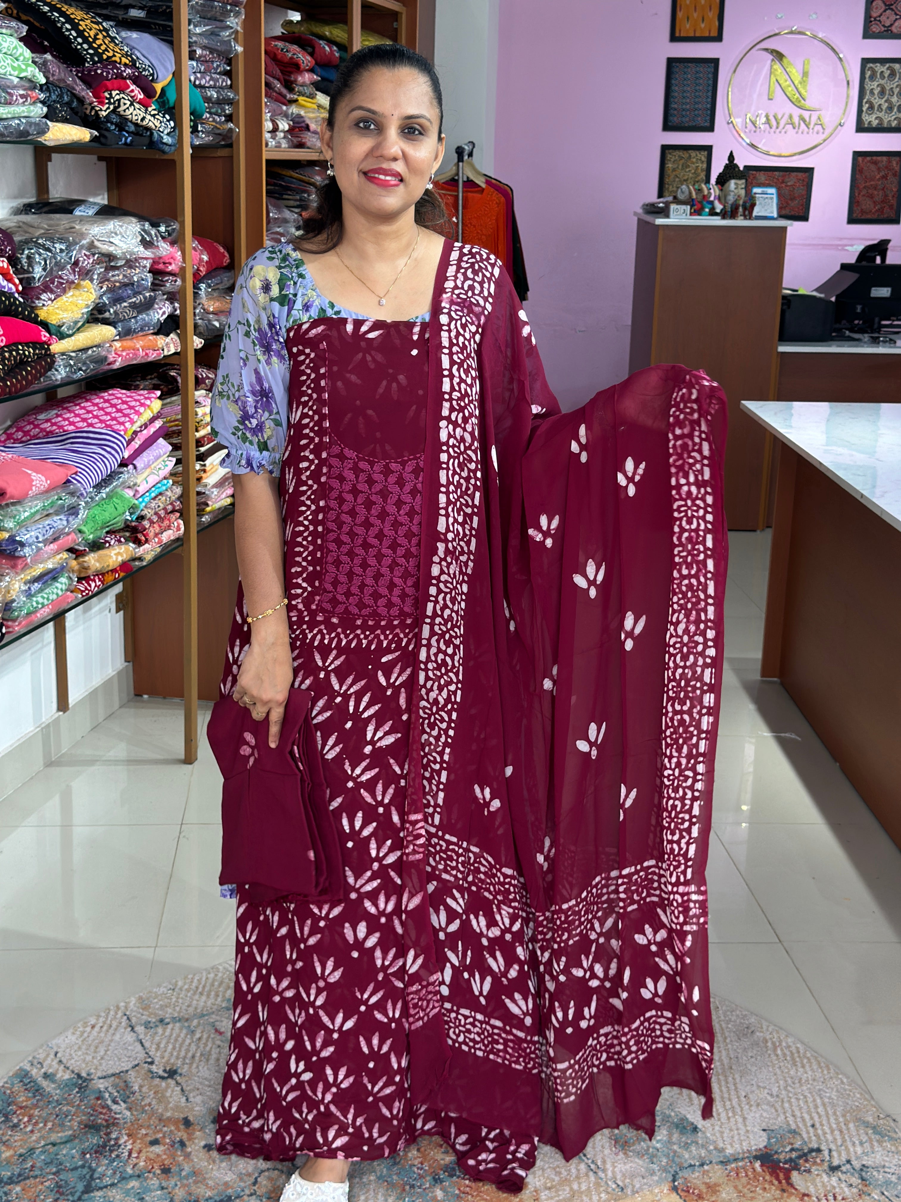 Viscose Georgette Unstitched Suit
