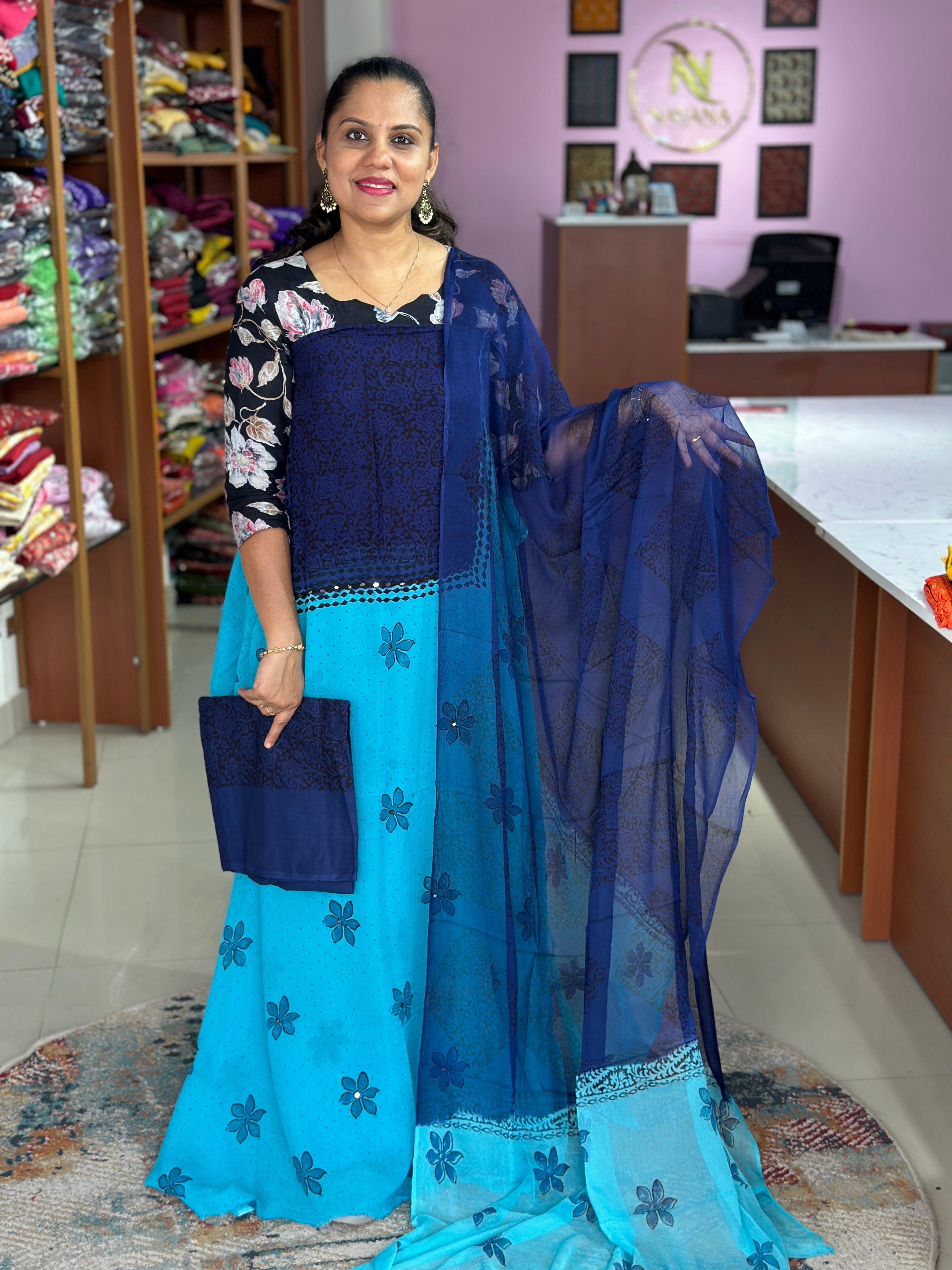 Super Georgette Unstitched Suit