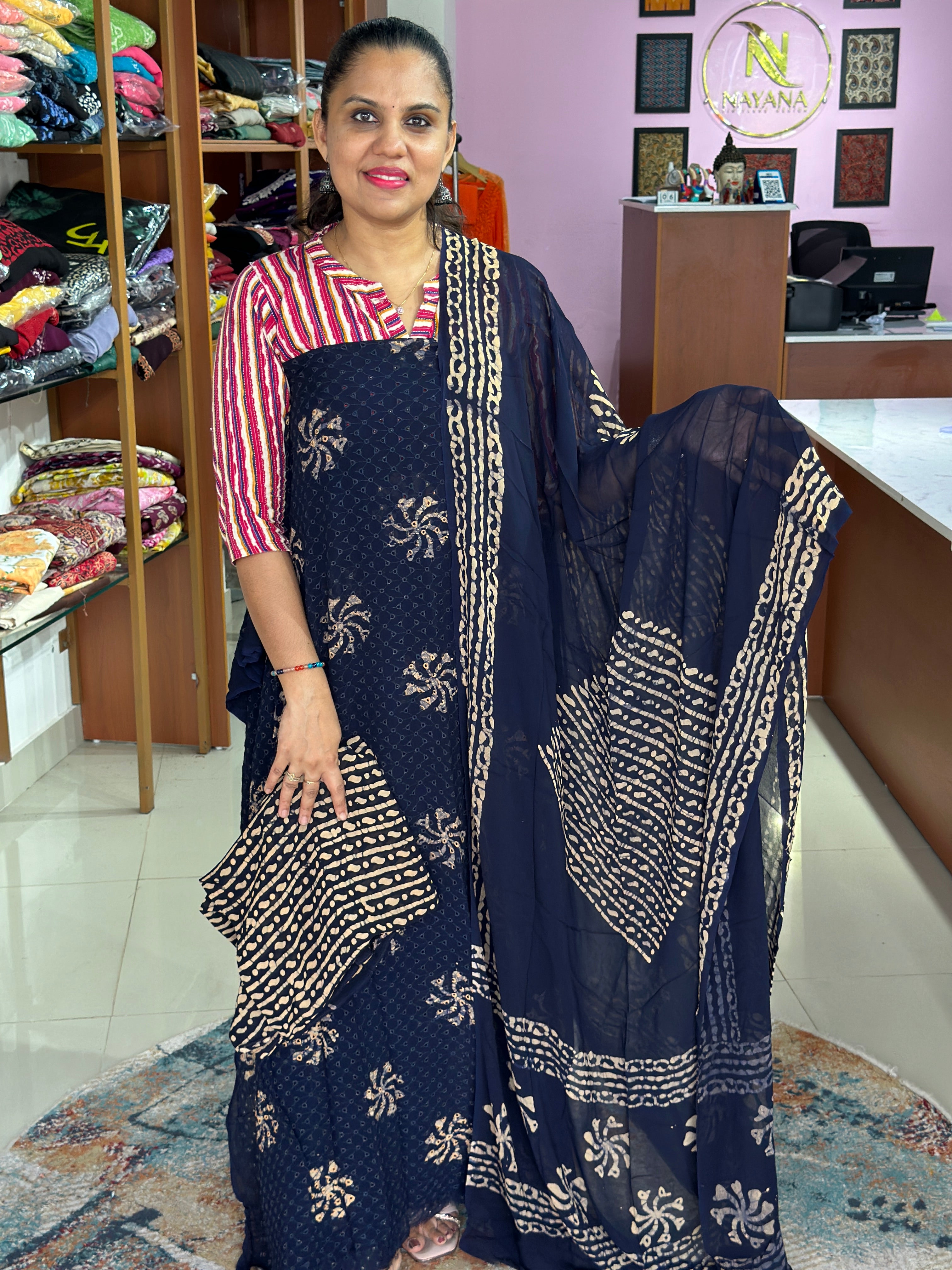 Hakoba Viscose Geoegette Unstitched Sui