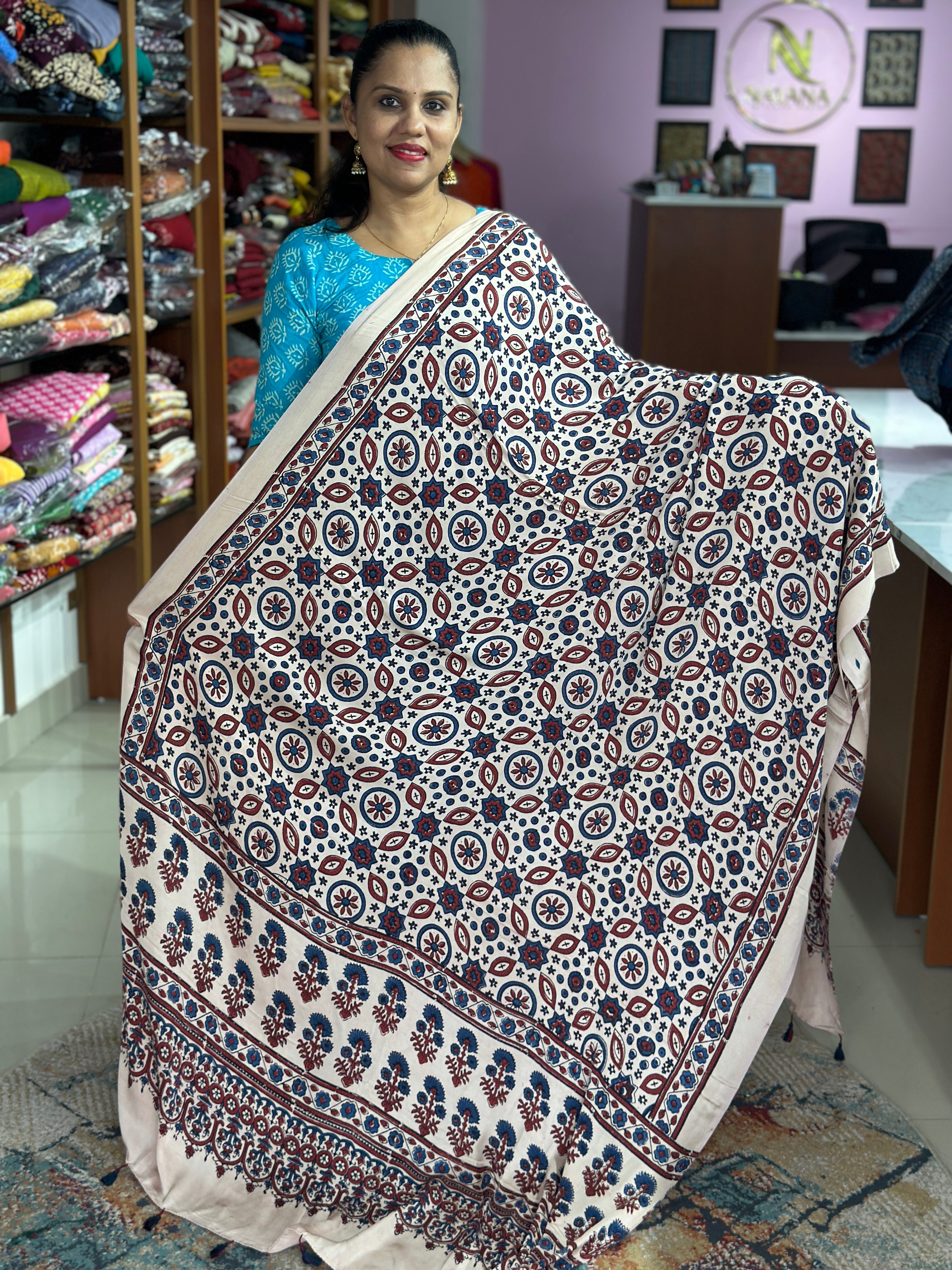 Ajrak Modal Silk Dupatta