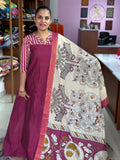 Mangalgiri Cotton With Chennuri Silk Dupatta
