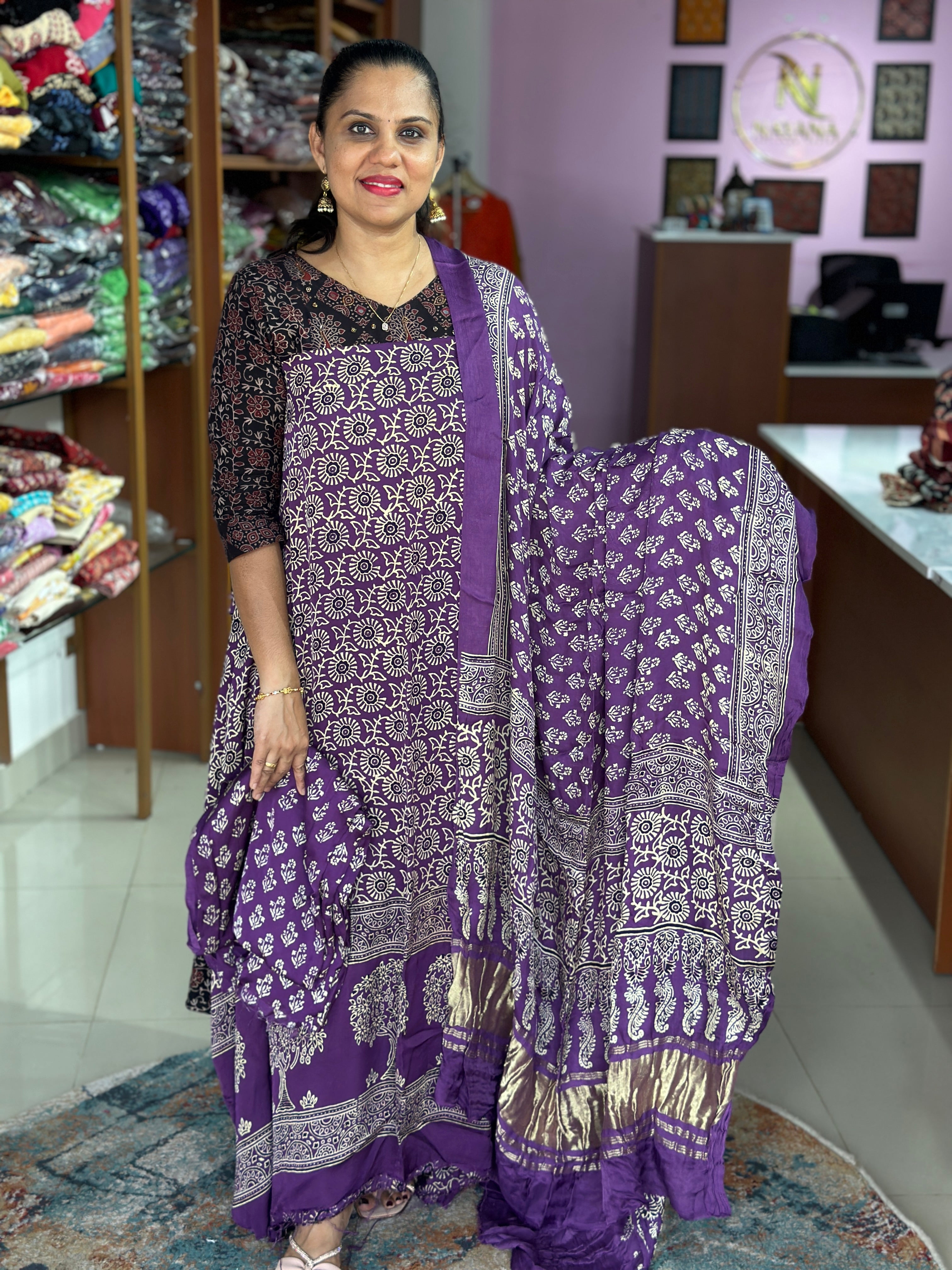 Modal Silk Unstitched Suit